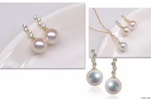 G14K Shining Crystal Edison Pearl Earrings
