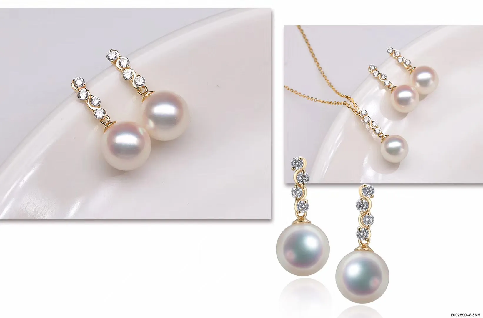 G14K Shining Crystal Edison Pearl Earrings