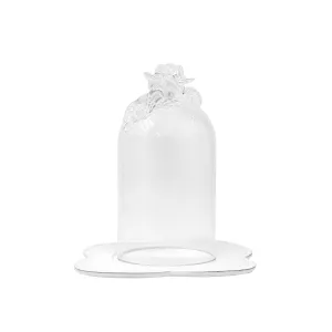 Glass bell with ceramic base