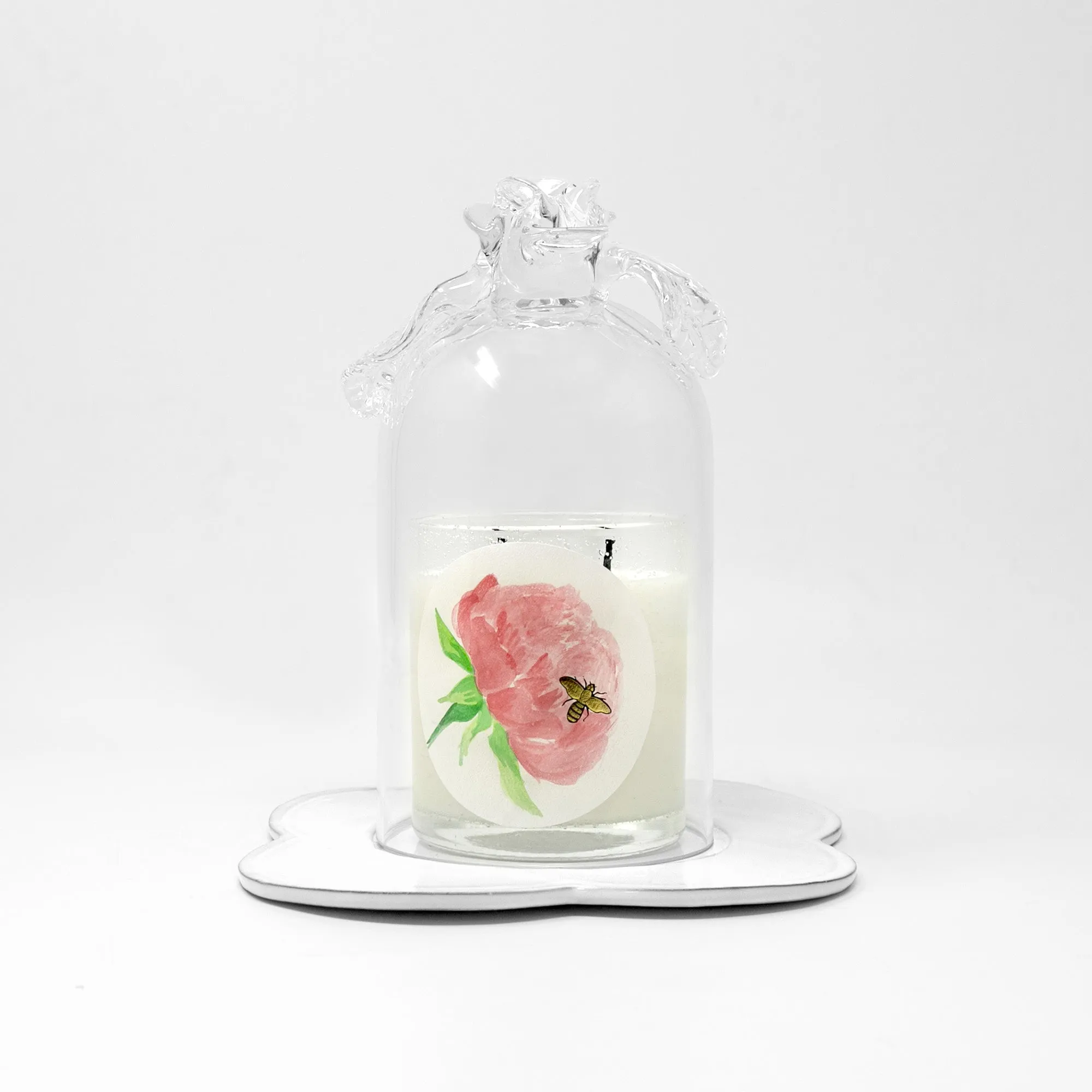 Glass bell with ceramic base