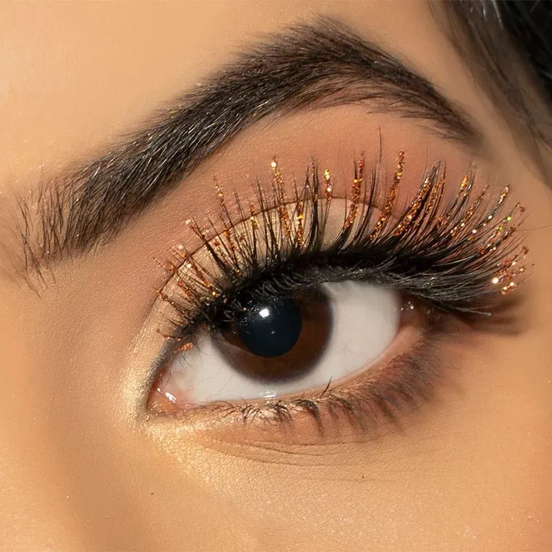 'Glitter' Mink Eyelashes in gold