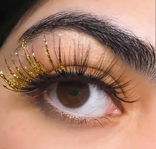 'Glitter' Mink Eyelashes in gold