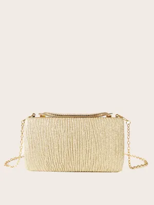 Glitter Textured Chain Bag