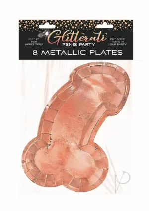 Glitterati Penis Rose Plates 8pk
