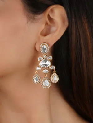 Gold Plated Faux Polki Earrings - PK-E80