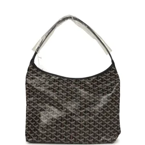 Goyard Goyardine Black Boheme Hobo Bag Palladium Hardware