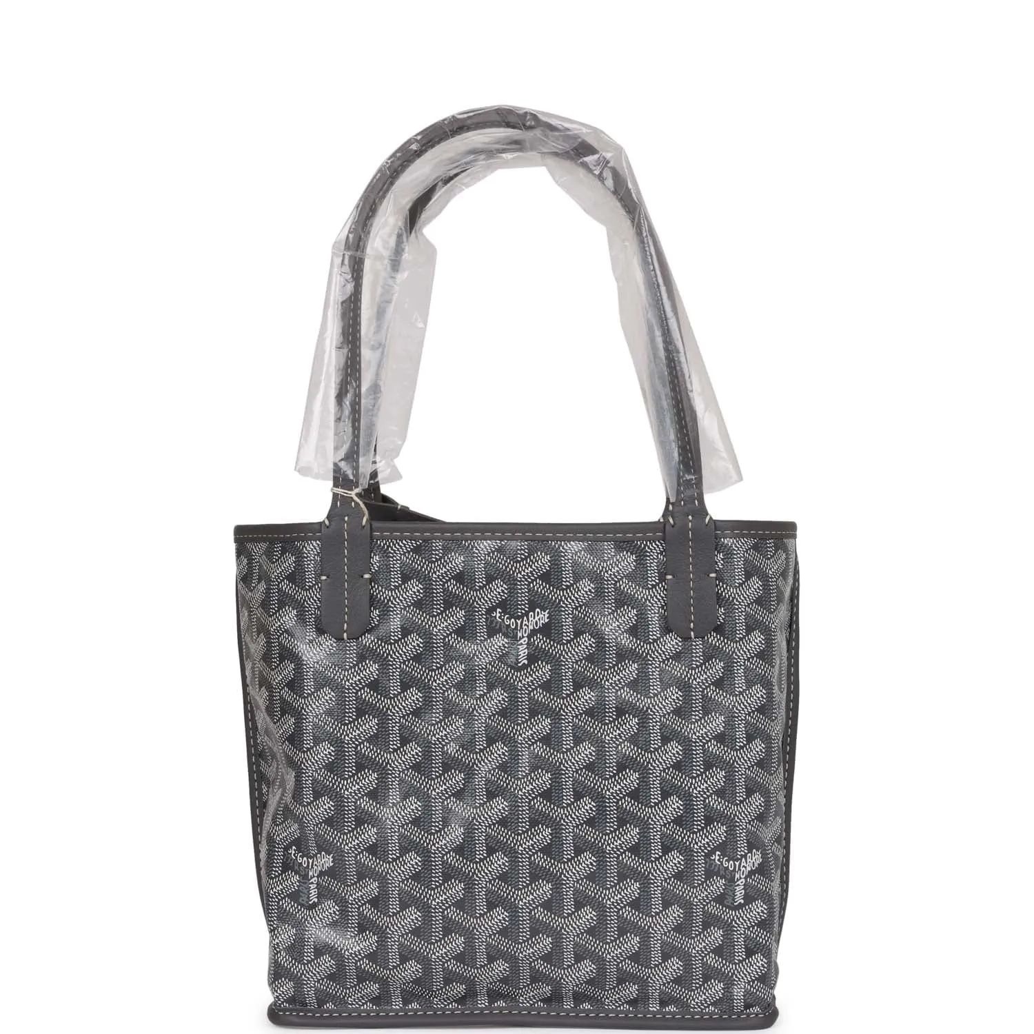 Goyard Goyardine Grey Anjou Mini Reversible Tote Bag Palladium Hardware