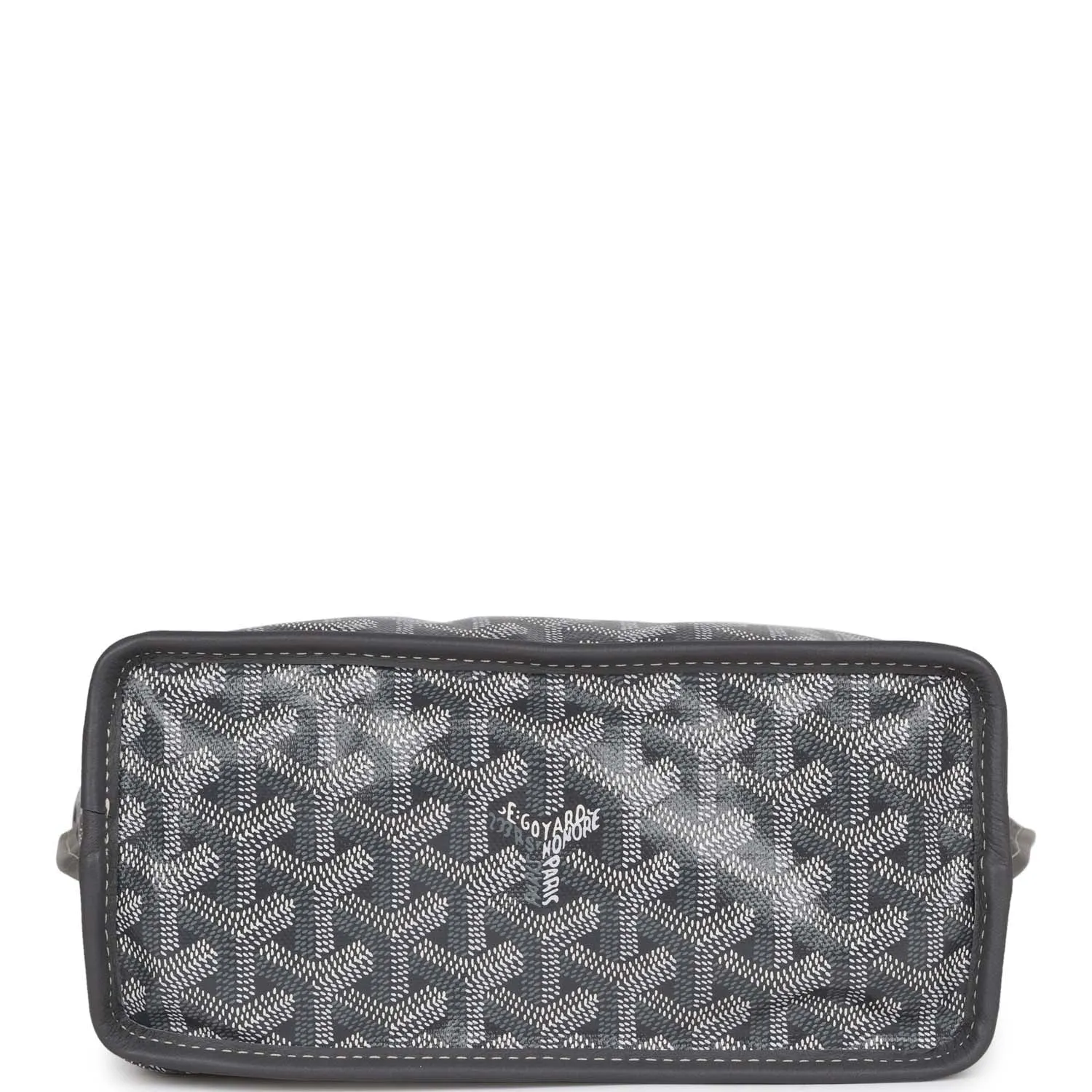 Goyard Goyardine Grey Anjou Mini Reversible Tote Bag Palladium Hardware