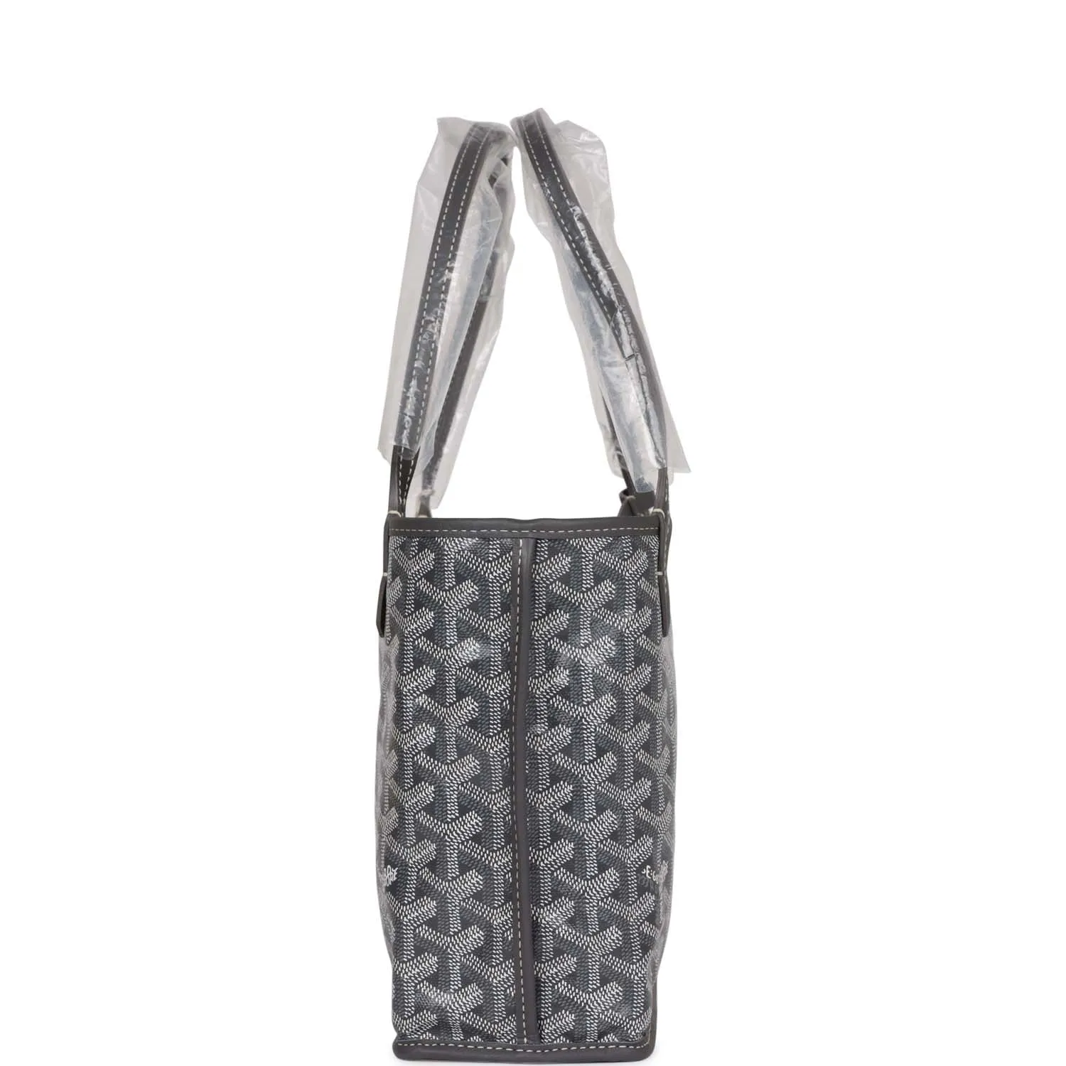 Goyard Goyardine Grey Anjou Mini Reversible Tote Bag Palladium Hardware