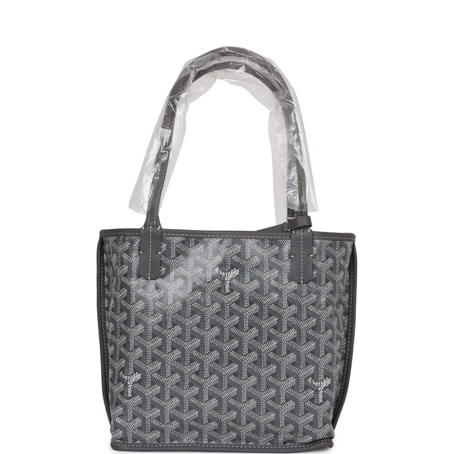 Goyard Goyardine Grey Anjou Mini Reversible Tote Bag Palladium Hardware