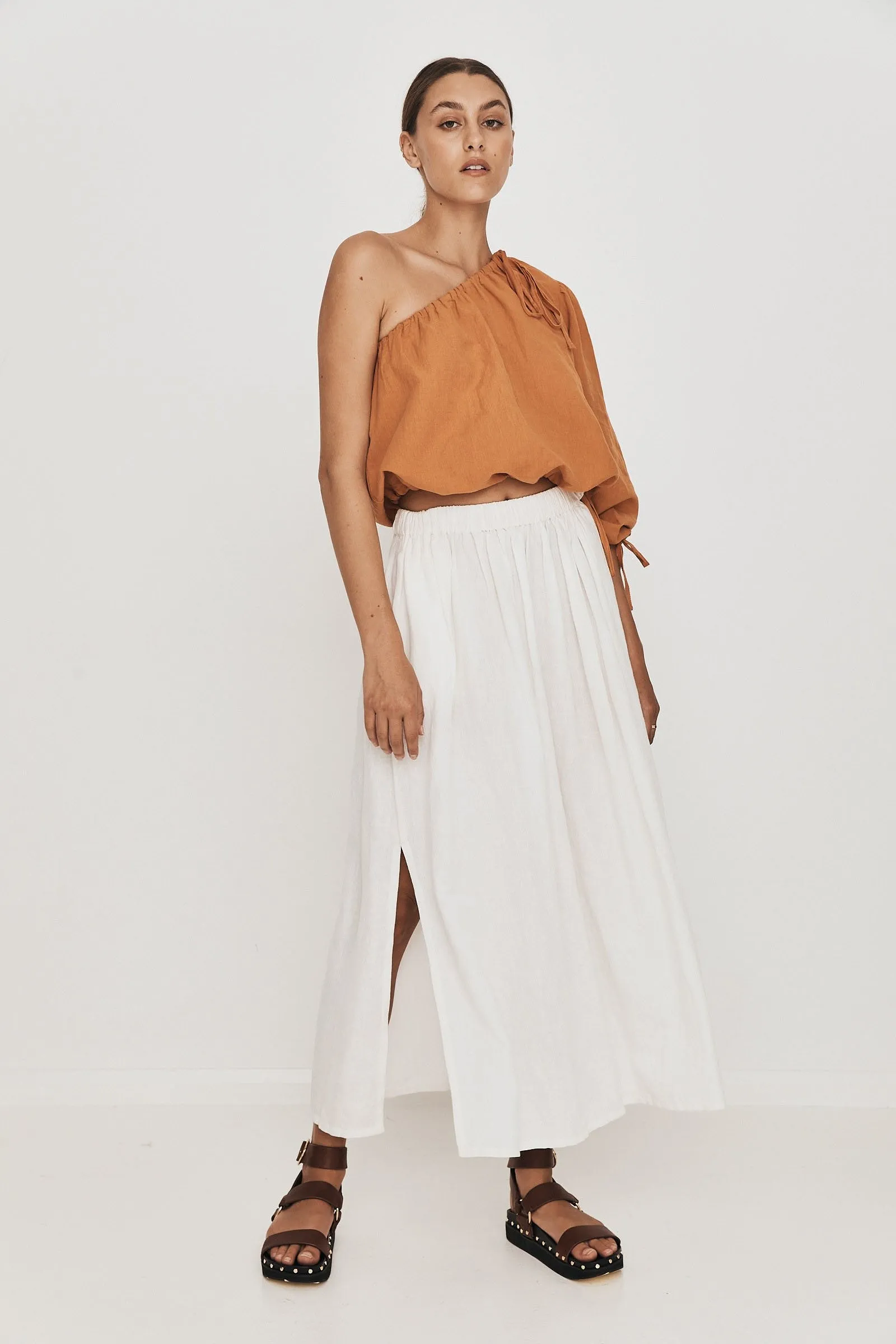 Greca Blouse in Burnt Orange