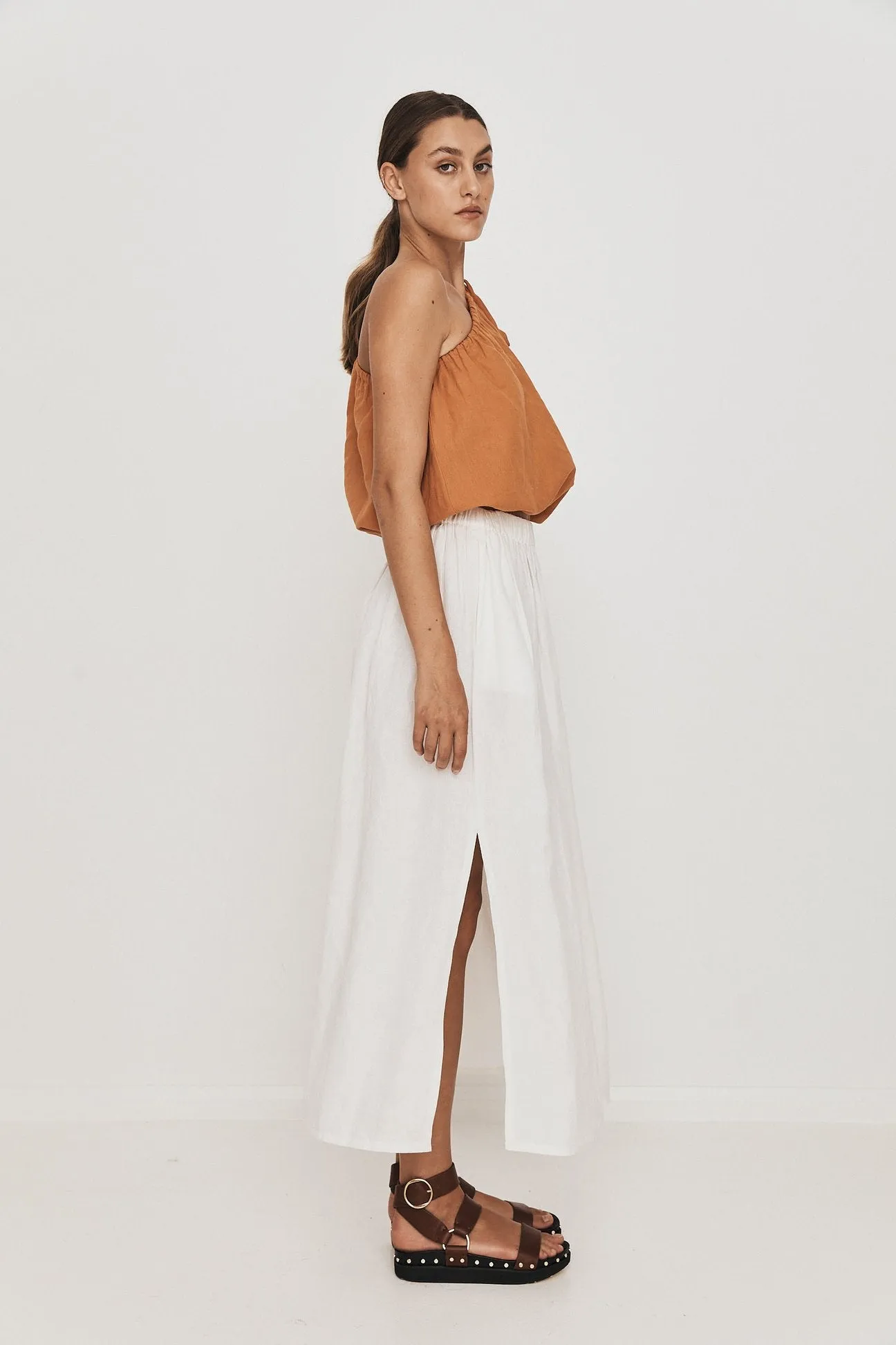 Greca Blouse in Burnt Orange