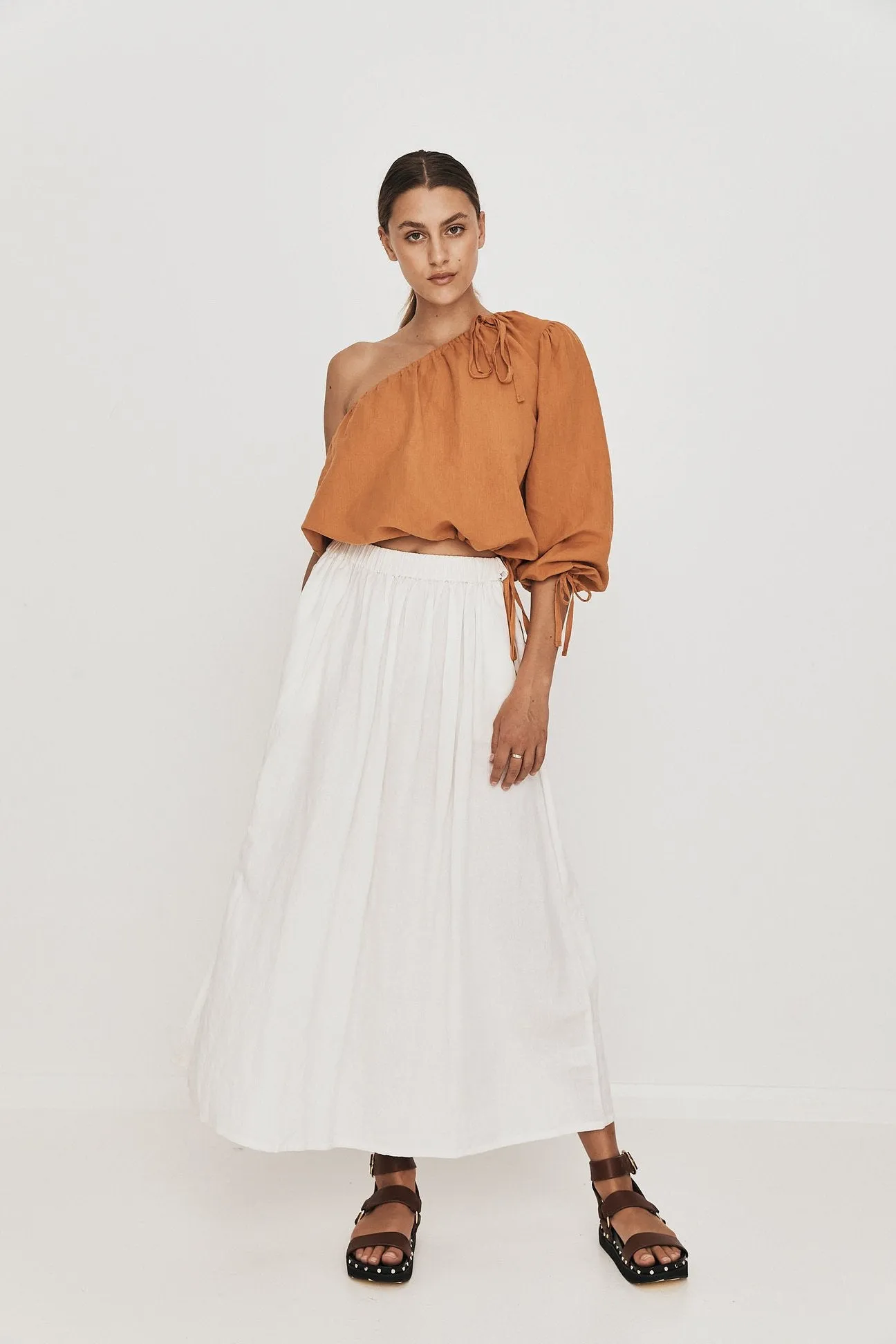 Greca Blouse in Burnt Orange