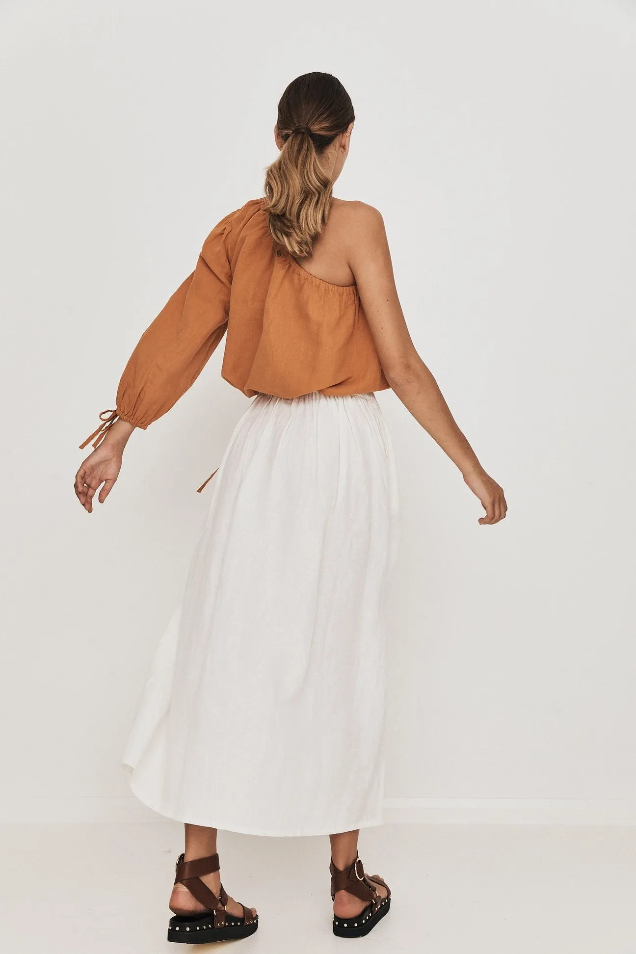 Greca Blouse in Burnt Orange
