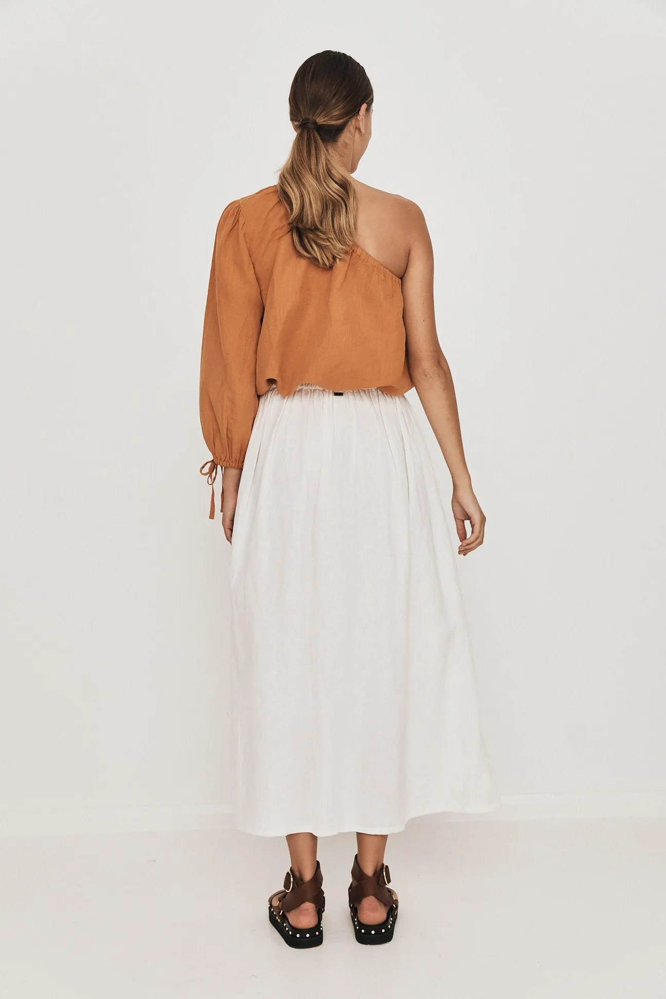Greca Blouse in Burnt Orange