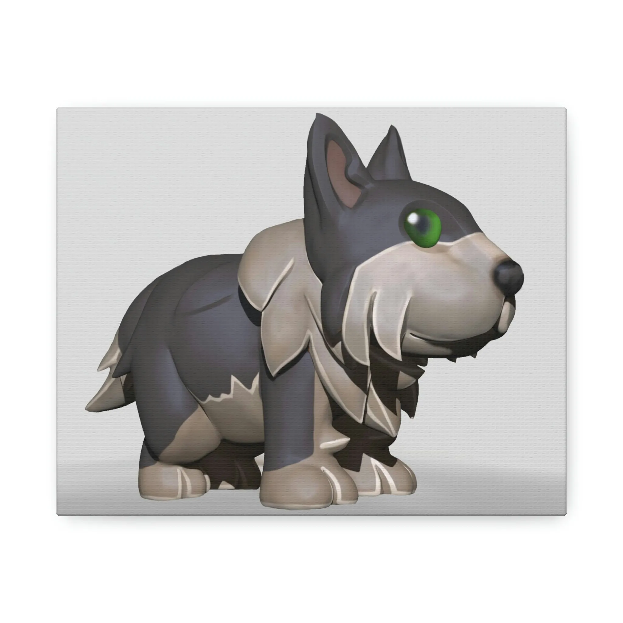 Grey Dog Stretched Canvas
