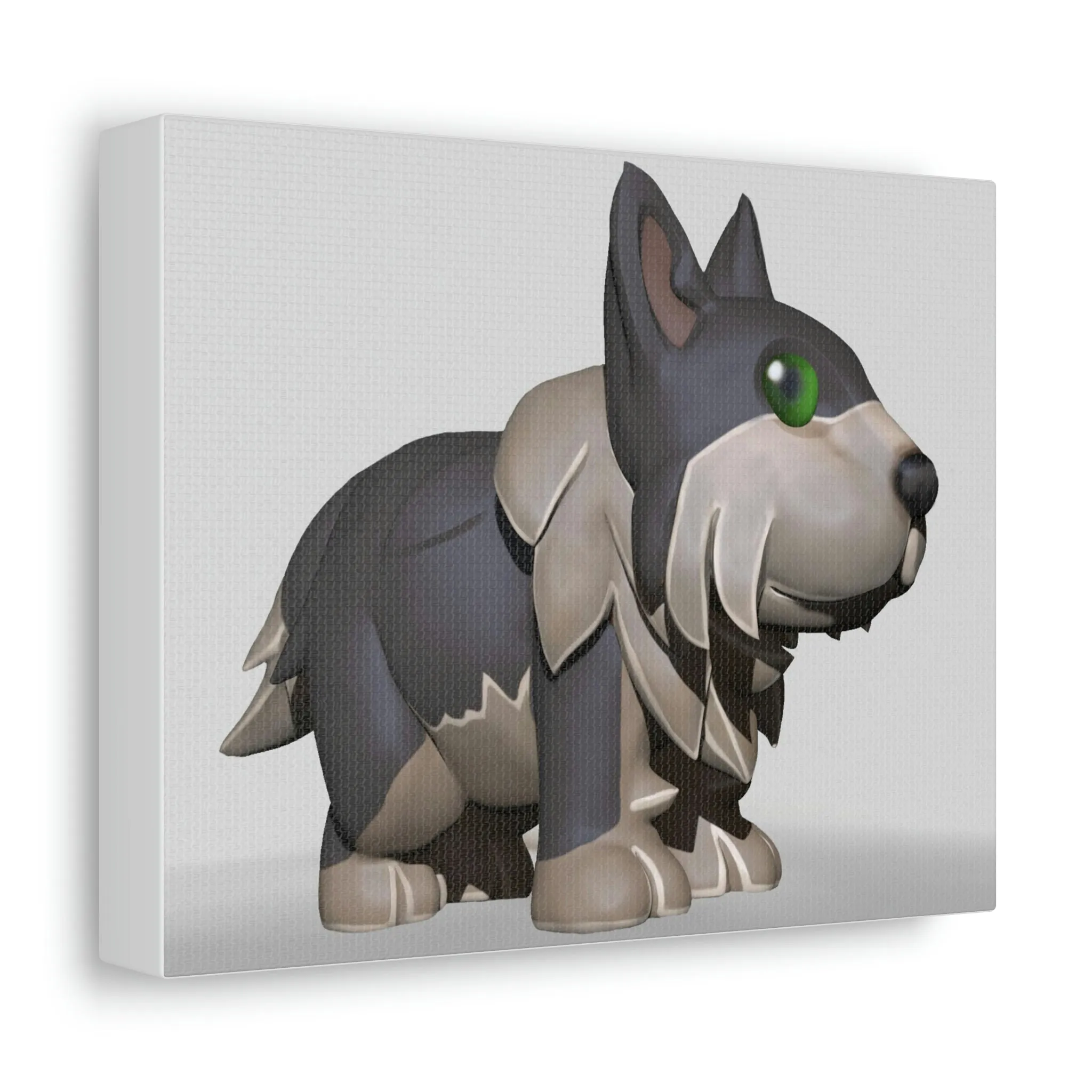 Grey Dog Stretched Canvas