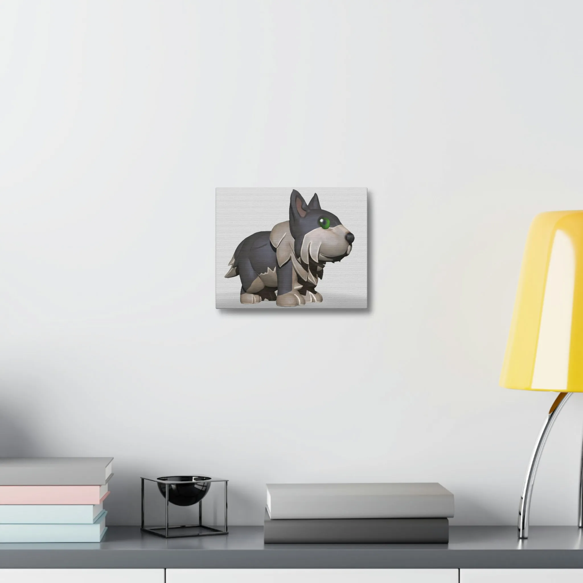 Grey Dog Stretched Canvas