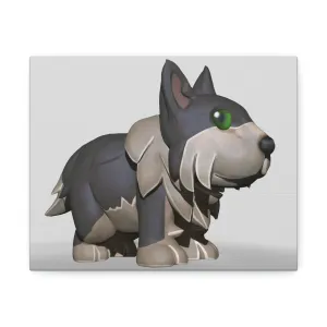 Grey Dog Stretched Canvas