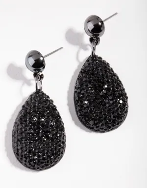 Gunmetal Textured Shining Earrings