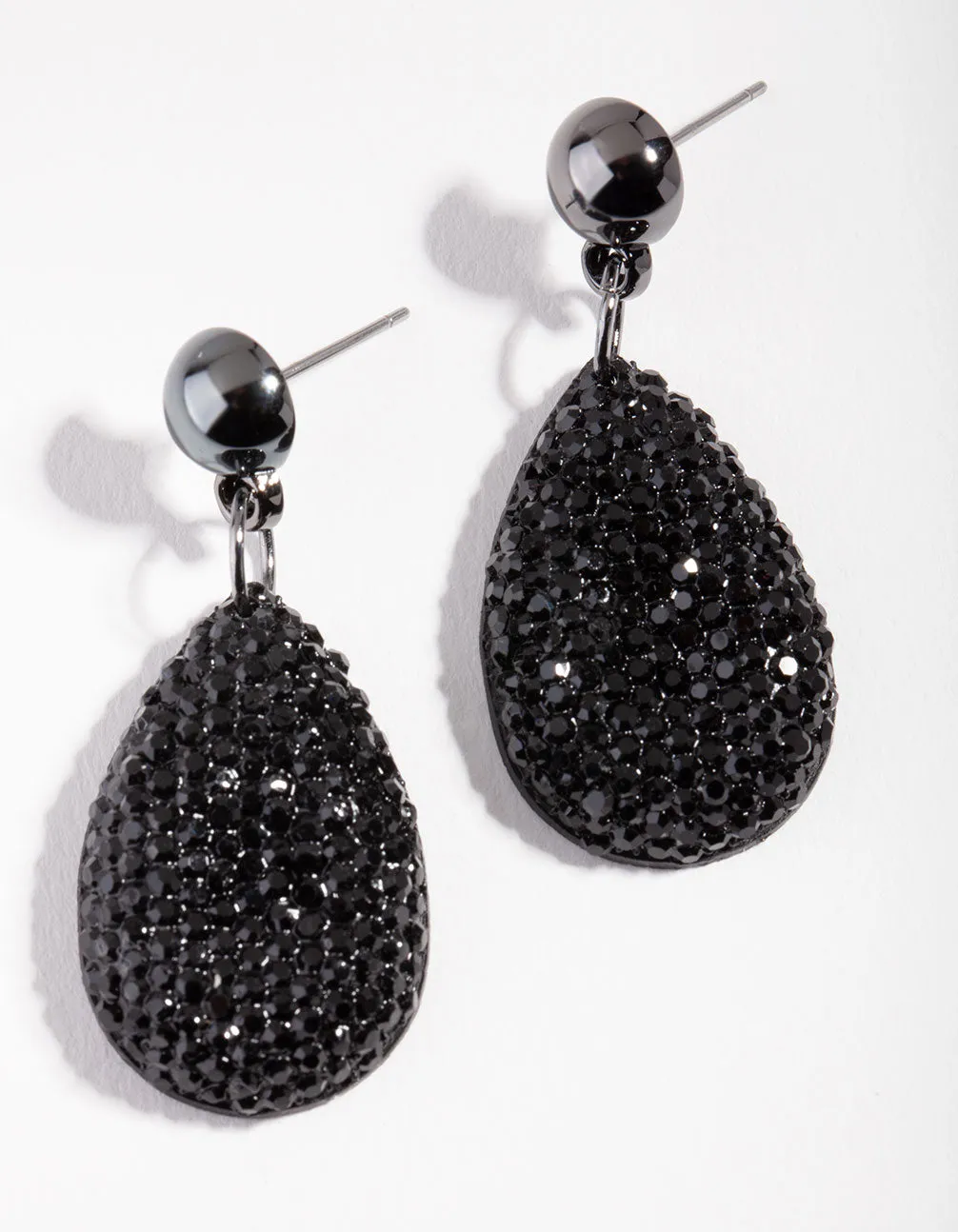 Gunmetal Textured Shining Earrings