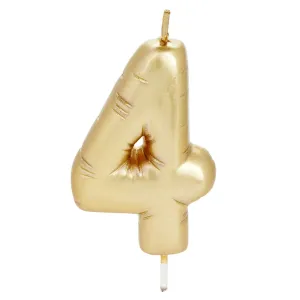 Hallmark ''4'' Metallic Gold Balloon Birthday Candle