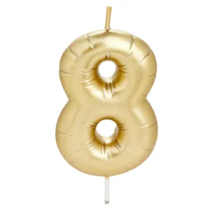 Hallmark ''8'' Metallic Gold Balloon Birthday Candle
