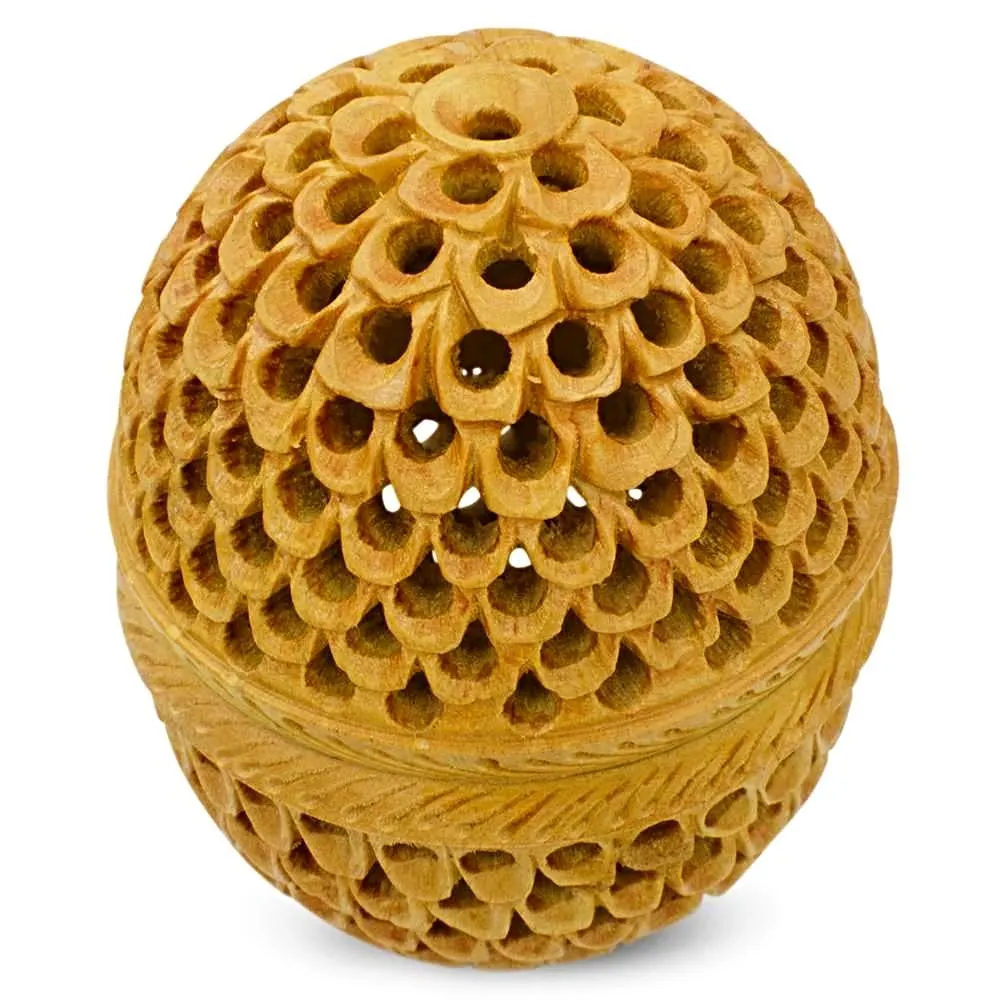 Hand Carved Hollow Wooden Easter Egg