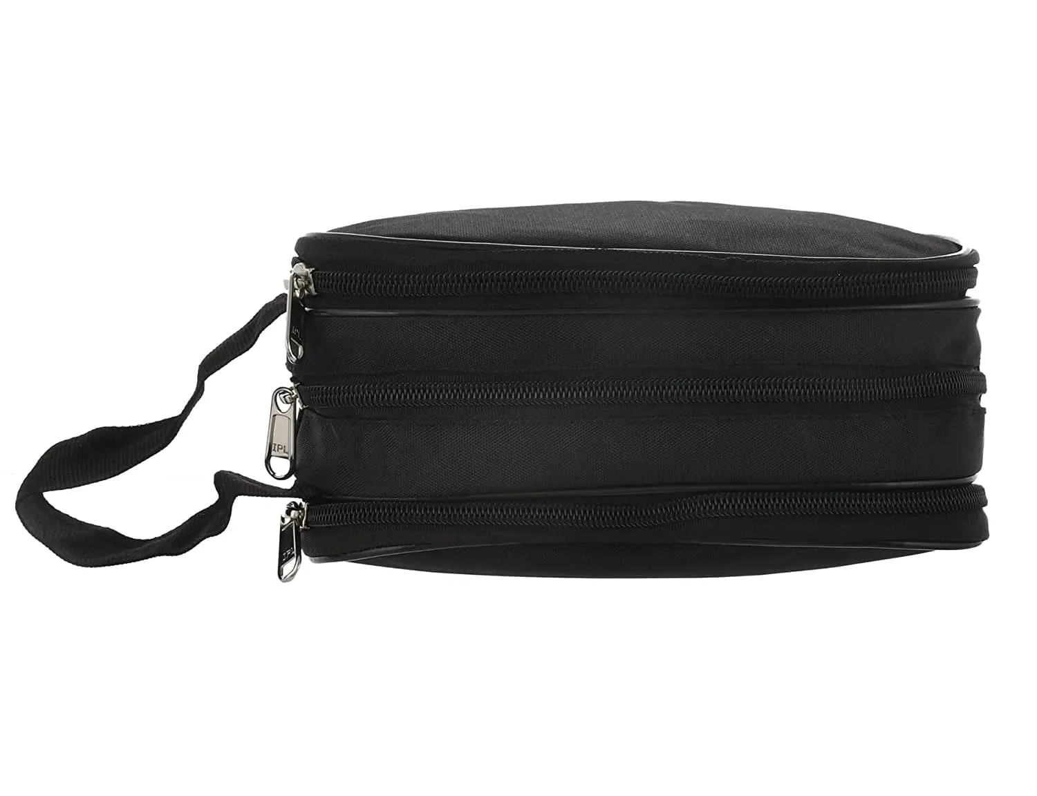 Heart Home Rexine Lightweight Travel Toiletry Bag Shaving Kit with Carrying Strap, Pack of 2 (Black) 54HH4282.