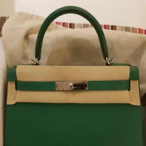 Hermès Kelly 28 Vert Vertigo Sellier Epsom Palladium Hardware PHW