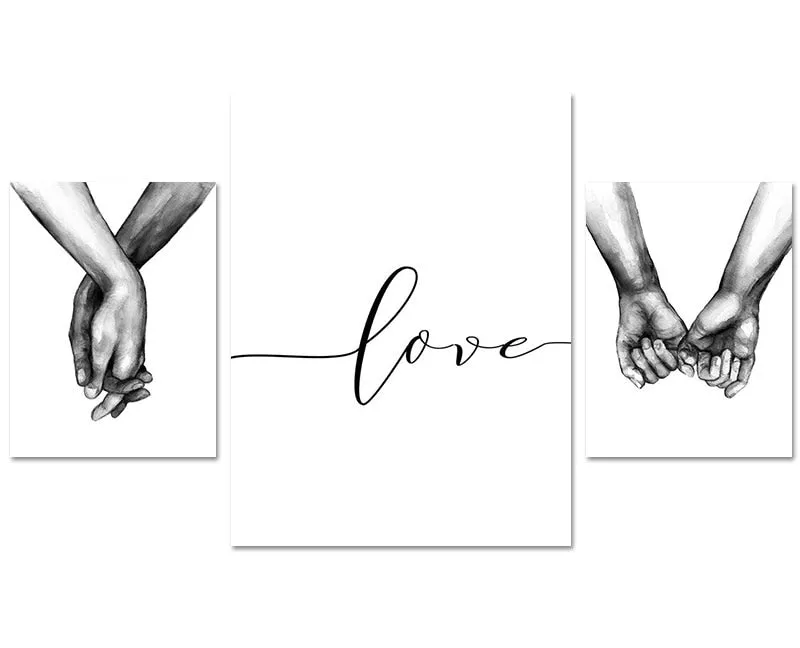 Holding Hands,  Canvas Prints -Love Quote