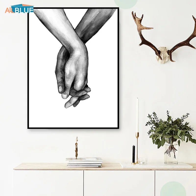 Holding Hands,  Canvas Prints -Love Quote