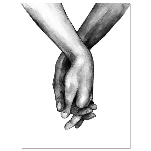 Holding Hands,  Canvas Prints -Love Quote