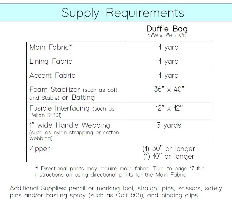 Holland Duffle Bag PDF Pattern - Instant Download