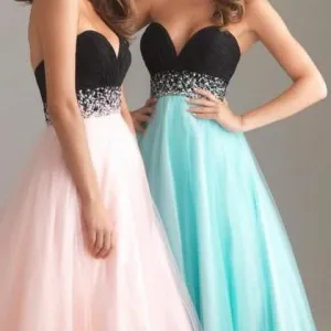 HOT WEDDING LONG STRAPLESS SHINING DRESS