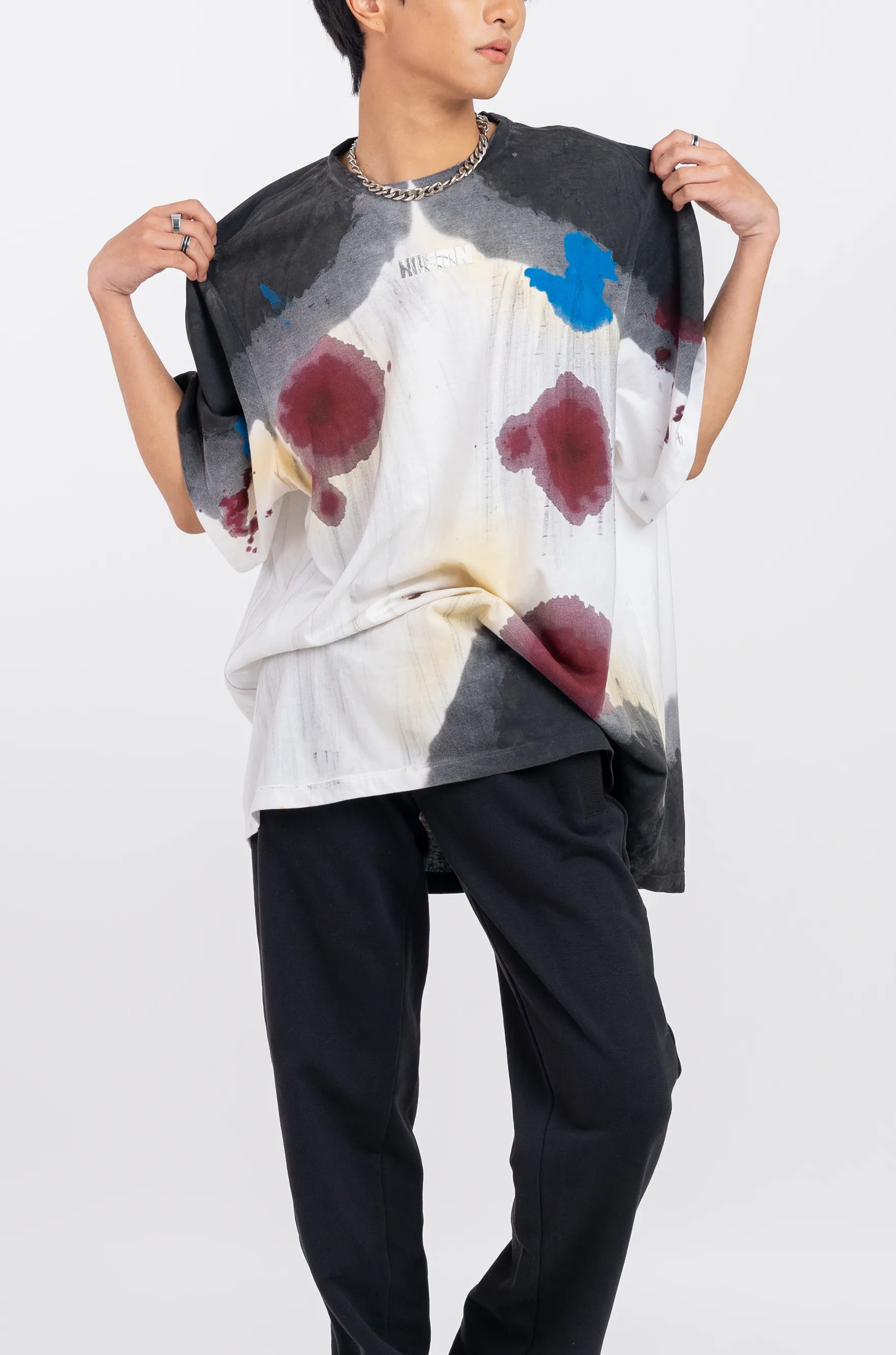 Huemn Blood Washed Engulfed T-Shirt (White)