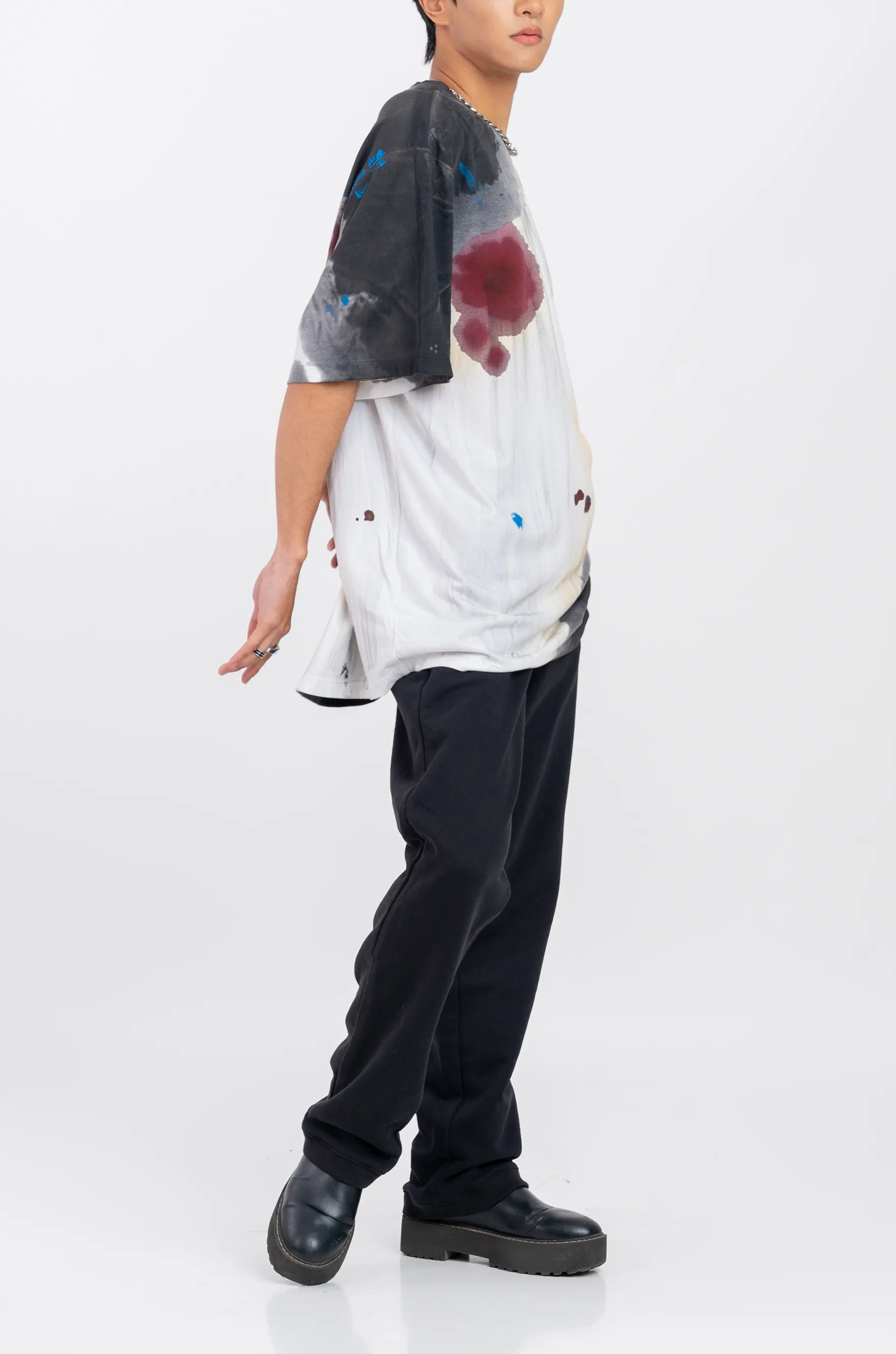 Huemn Blood Washed Engulfed T-Shirt (White)