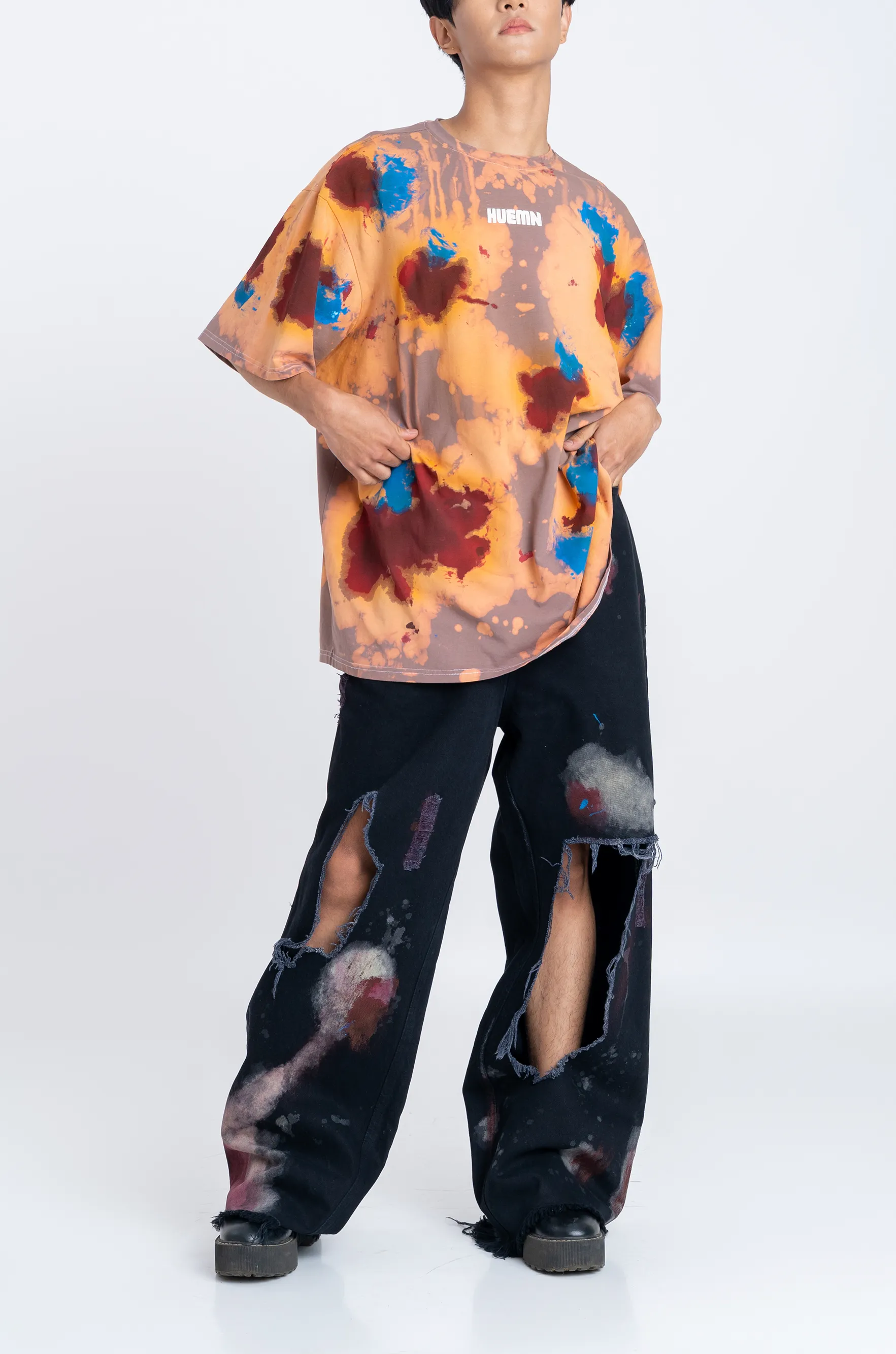 Huemn Blood Washed T-Shirt (Beige)
