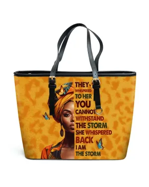 I Am The Storm-Personalized Leather Totebag