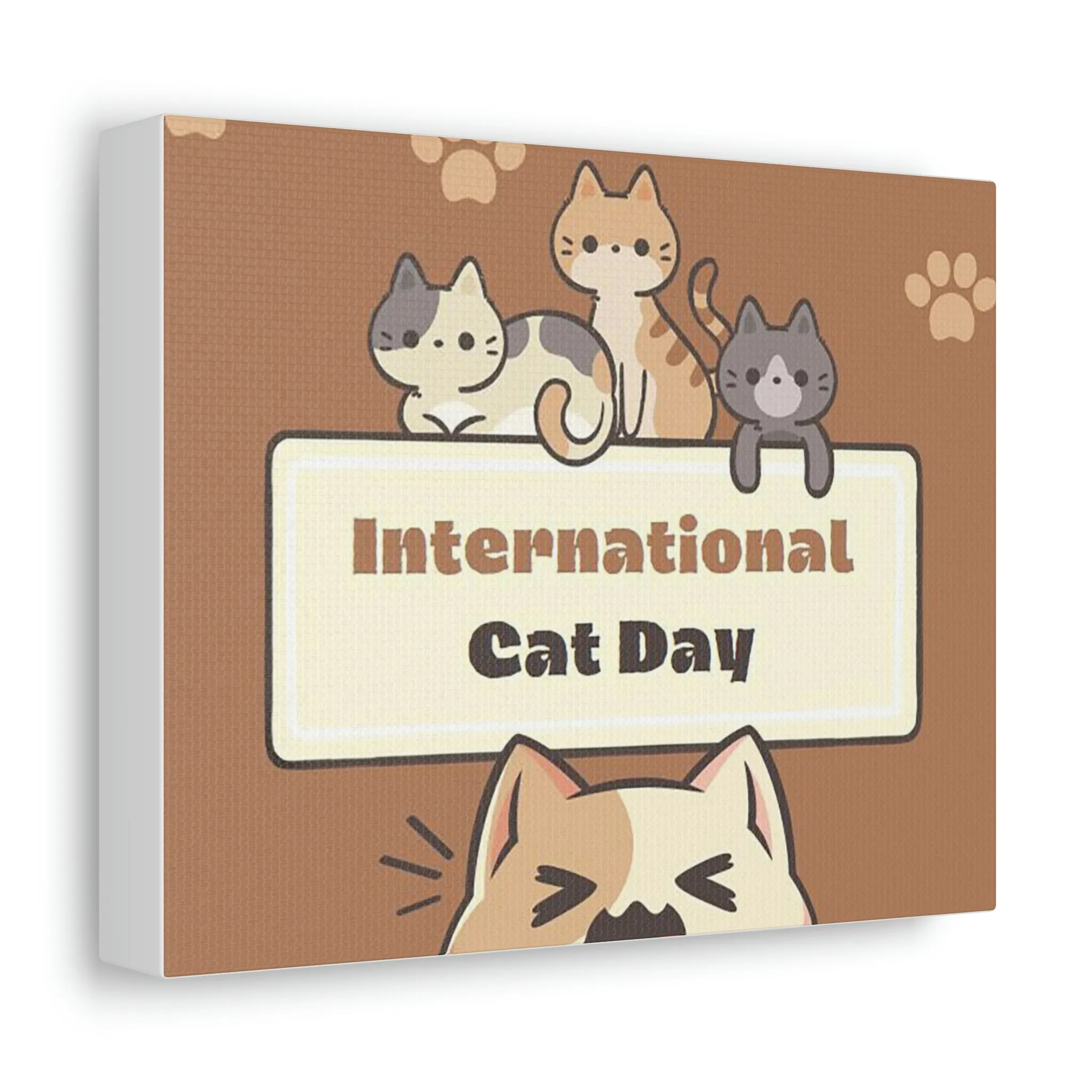 International Cat Day Stretched Canvas