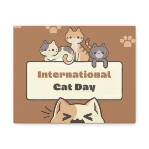International Cat Day Stretched Canvas