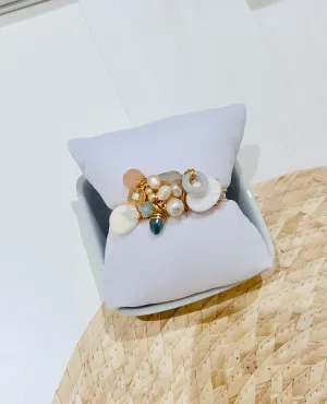 Intricately Wired- Jade Pearls Cuff