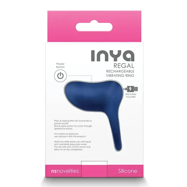 INYA Regal Rechargeable Vibrating Ring Blue