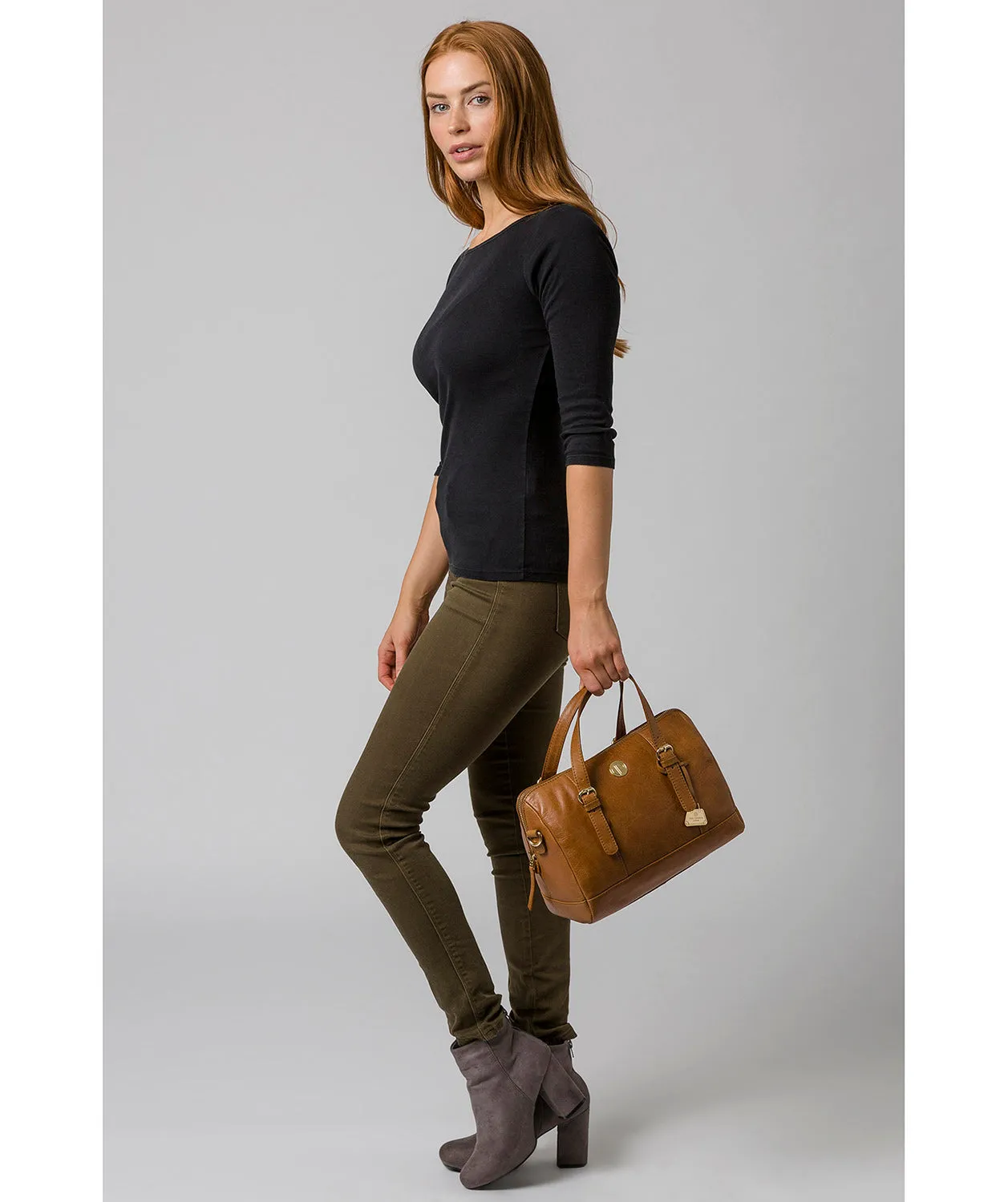 'Iris' Saddle Tan Leather Handbag