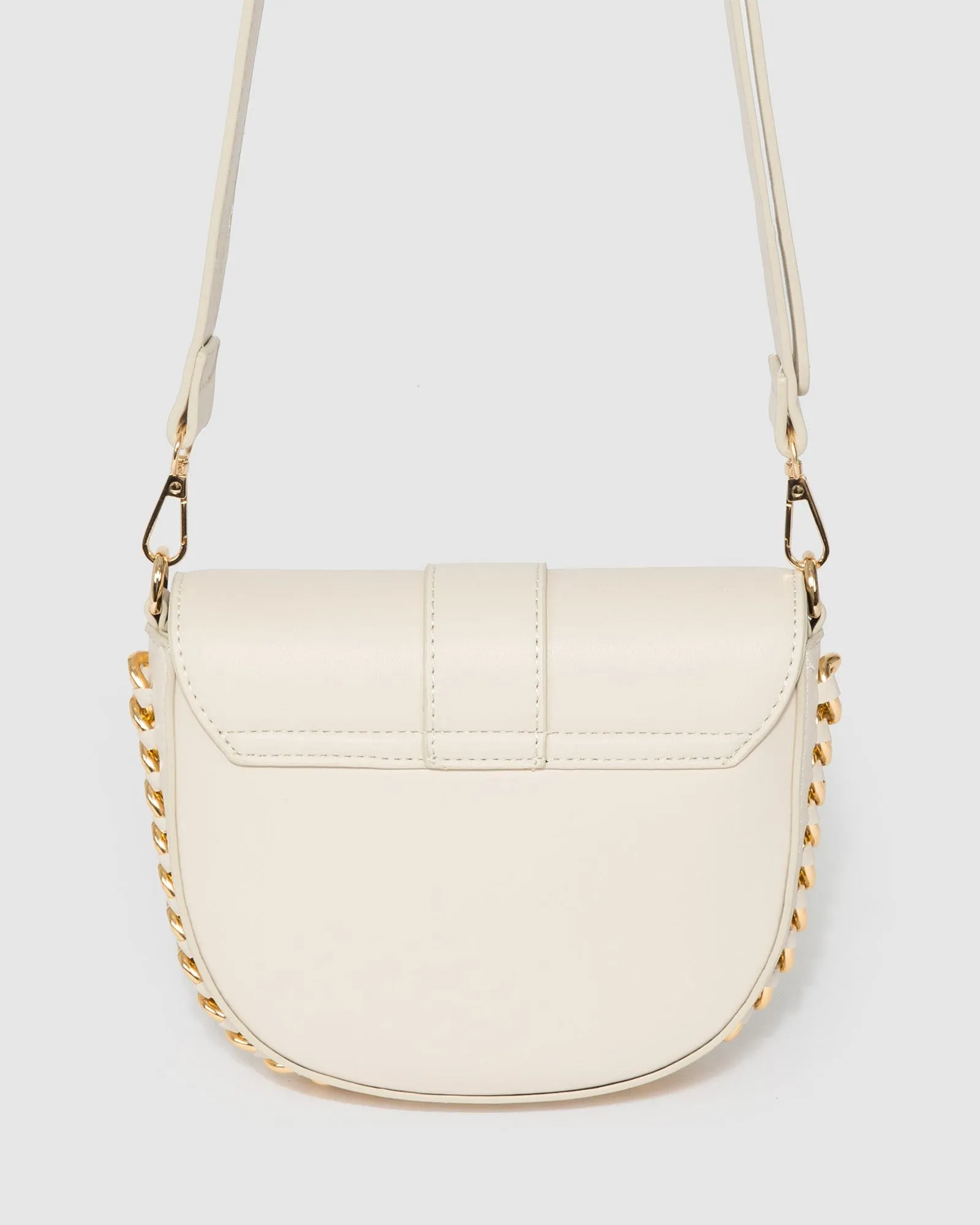 Ivory Alvita Chain Saddle Bag