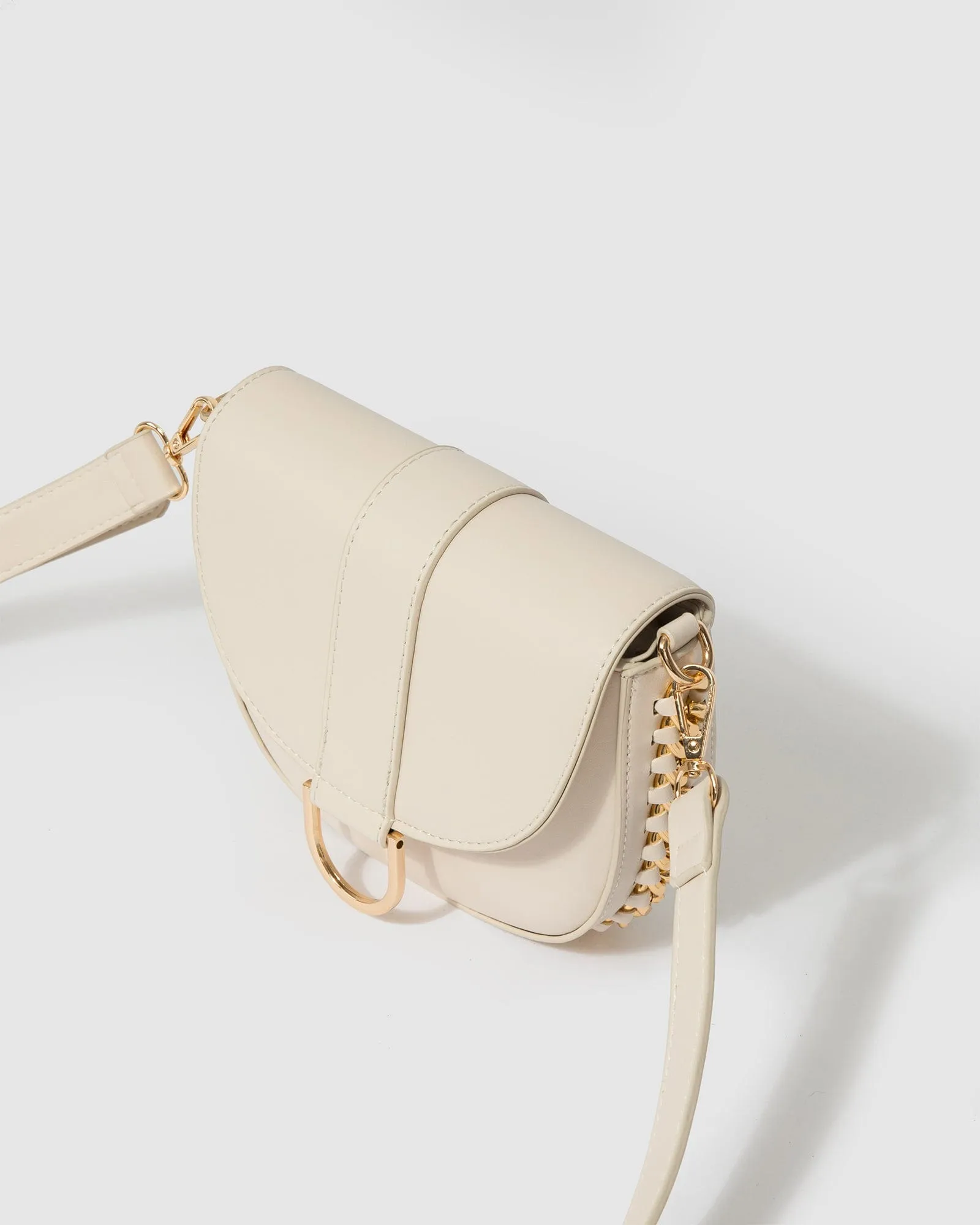 Ivory Alvita Chain Saddle Bag
