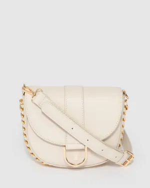 Ivory Alvita Chain Saddle Bag