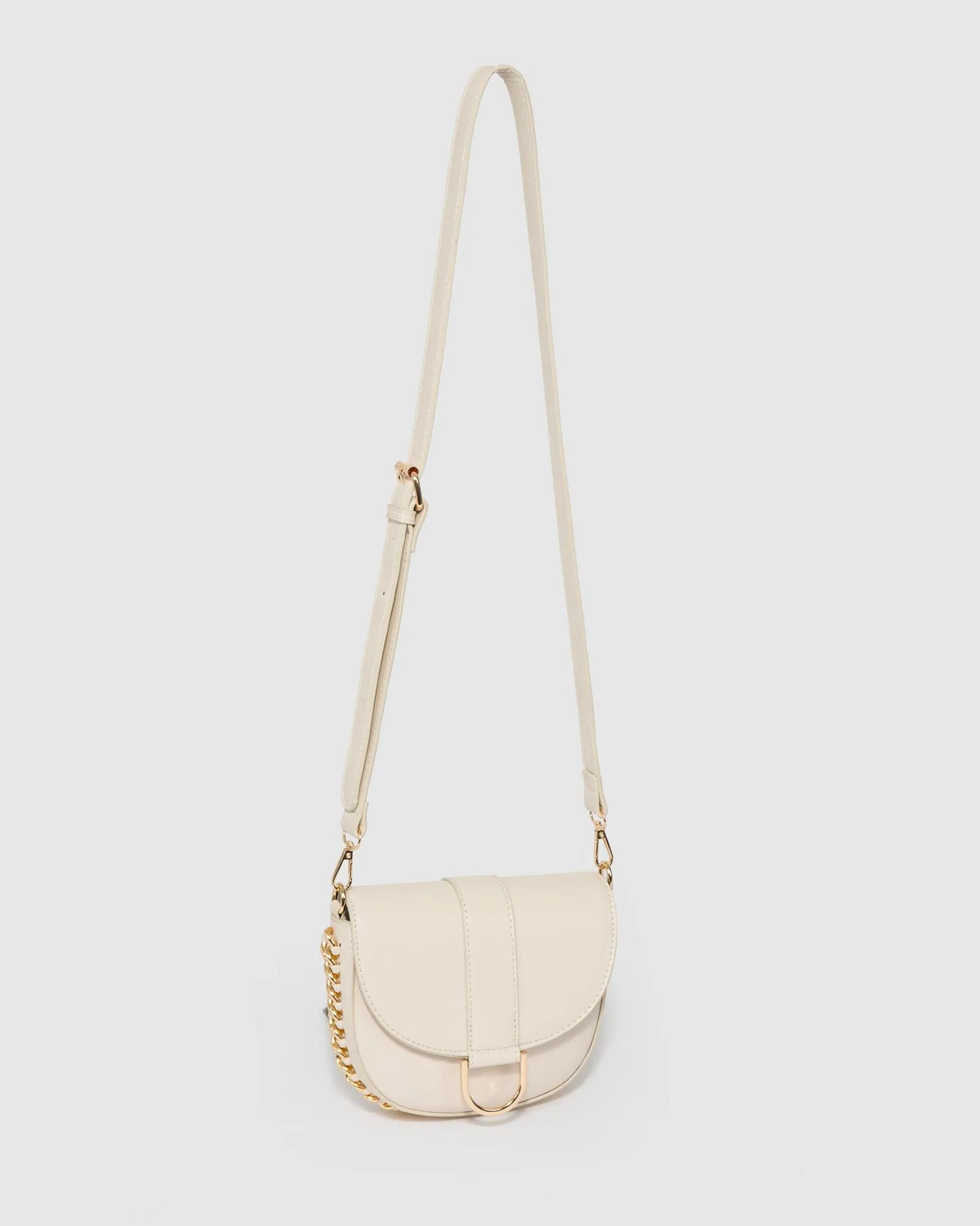 Ivory Alvita Chain Saddle Bag