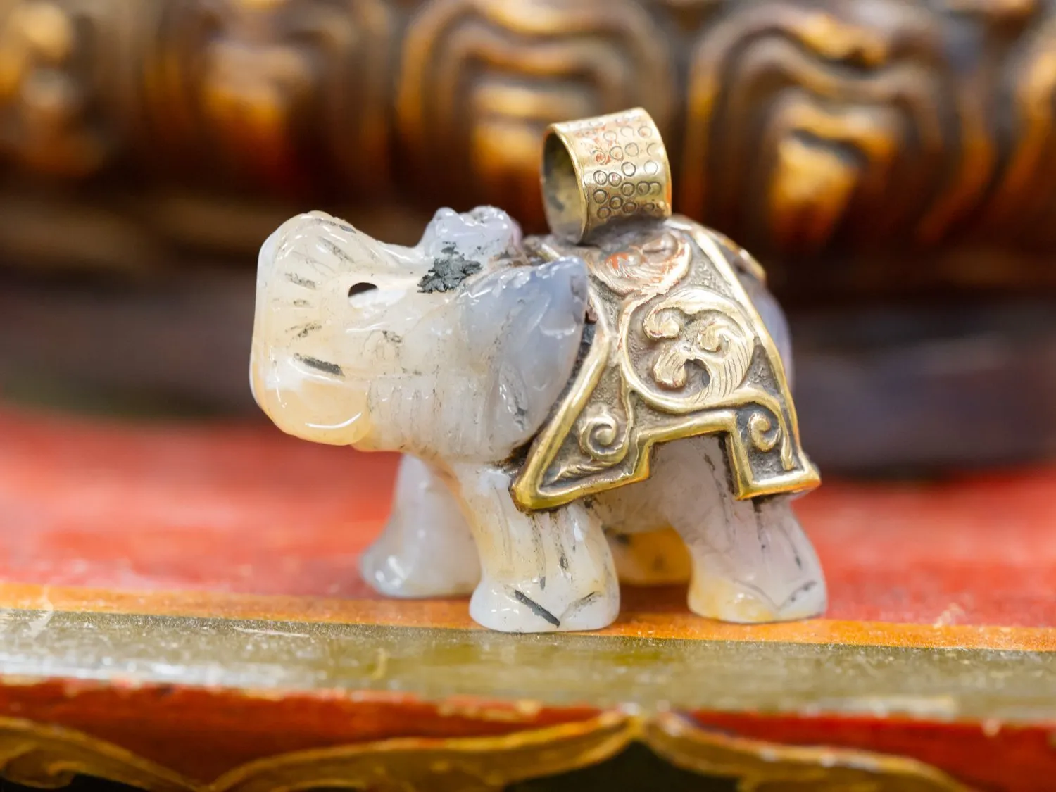 Jade Elephant Statue or Pendant