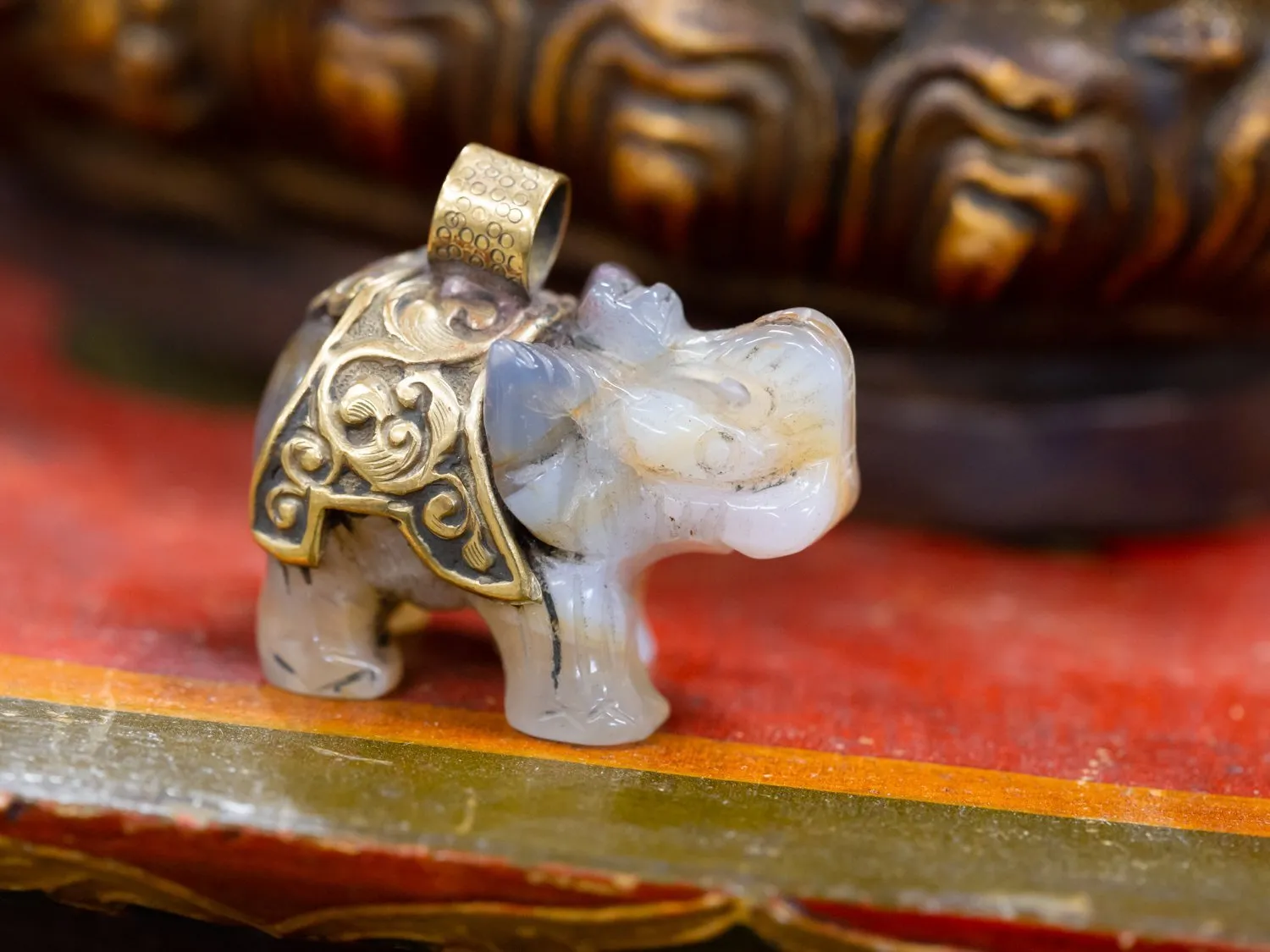 Jade Elephant Statue or Pendant